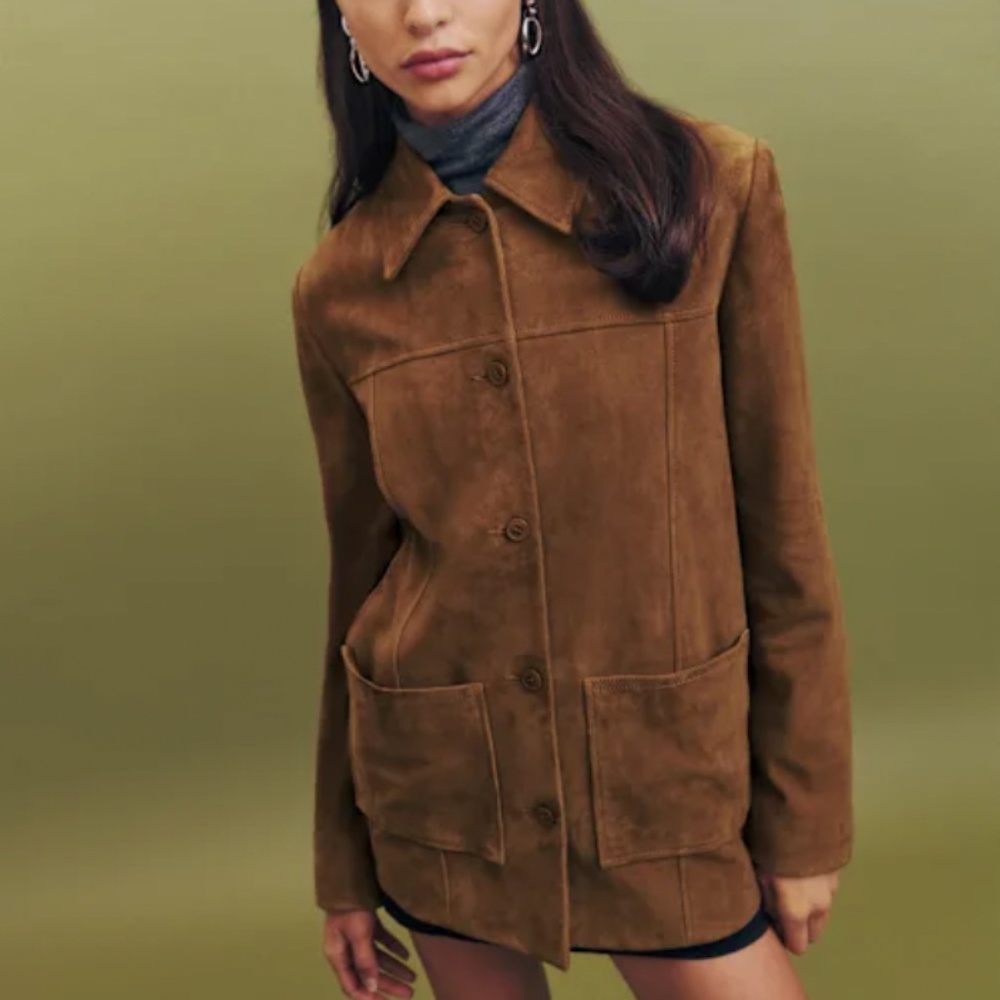Reformation Veda Lincoln Suede Shirt Jacket - Picture 3 of 6